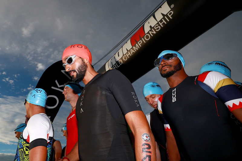 Swimmers prepare for the start of the IRONMAN World Championships. (Photo by Tom Pennington/Getty Images for IRONMAN)